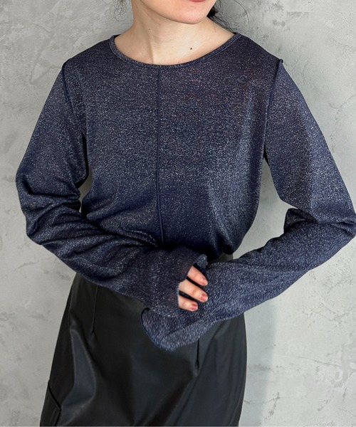 feepur(フェピュール)の「ラメシアートップス(Tシャツ/カットソー・レディース・アイボリー/ブラック/ネイビー/シルバー・MEDIUM)」の9枚目の写真