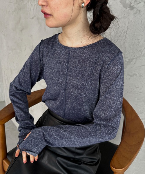 feepur(フェピュール)の「ラメシアートップス(Tシャツ/カットソー・レディース・アイボリー/ブラック/ネイビー/シルバー・MEDIUM)」の10枚目の写真