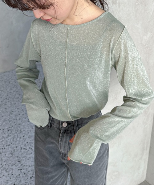 feepur(フェピュール)の「ラメシアートップス(Tシャツ/カットソー・レディース・アイボリー/ブラック/ネイビー/シルバー・MEDIUM)」の7枚目の写真