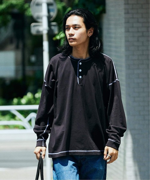 Healthknit(ヘルスニット)の「Healthknit × JOURNAL STANDARD / 別注 ヘンリーネック L/S Tシャツ(Tシャツ/カットソー・メンズ・ホワイト/グレー/ブラック系その他・MEDIUM/SMALL/LARGE)」の16枚目の写真