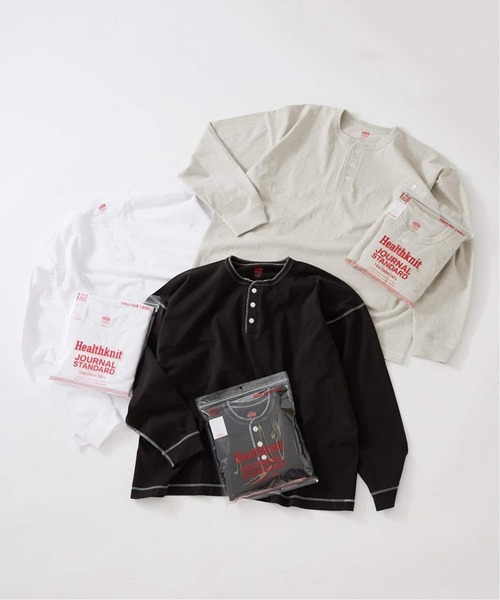 Healthknit(ヘルスニット)の「Healthknit × JOURNAL STANDARD / 別注 ヘンリーネック L/S Tシャツ(Tシャツ/カットソー・メンズ・ホワイト/グレー/ブラック系その他・MEDIUM/SMALL/LARGE)」の13枚目の写真