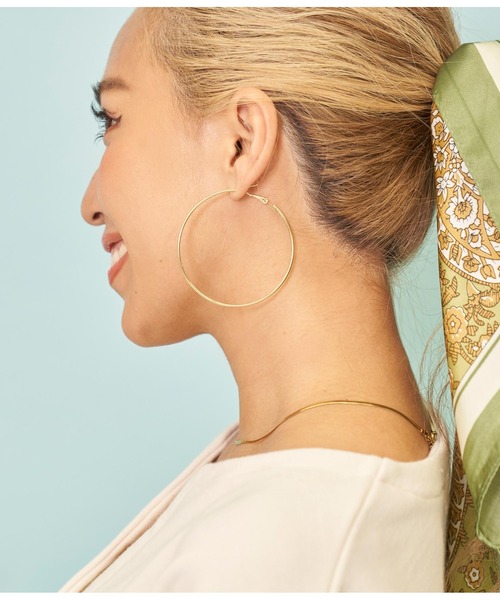 anap mimpi（アナップミンピ）の「細 フープ 大 ピアス（ピアス（両耳用）・レディース・ゴールド/シルバー・FREE）」の2枚目の写真