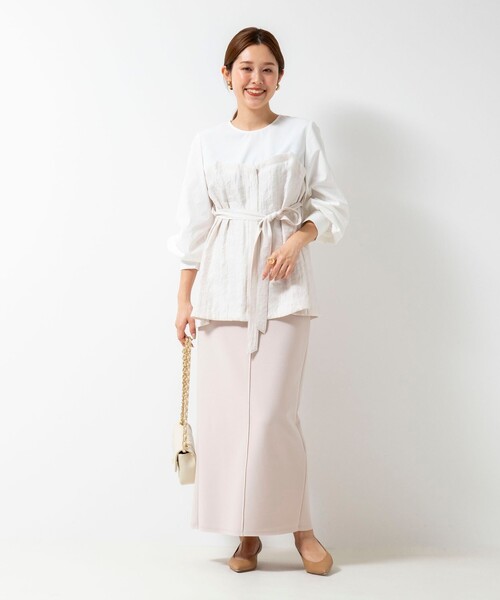 完売品　NOLLEY’S ウォッシャブルカットジョーゼットミディタイトスカート NOLLEY'S（ノーリーズ）の「ウォッシャブルカットジョーゼット