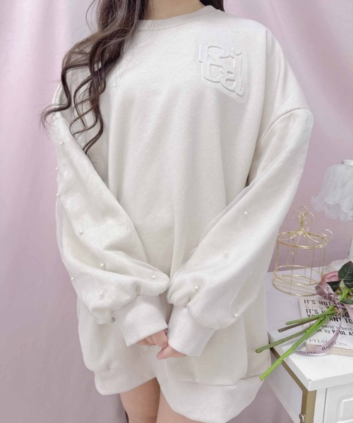 ROJITA（ロジータ）の「エンボスロゴスウェットワンピース（スウェット・レディース・ベージュ/ホワイト/ピンク・FREE）」の12枚目の写真