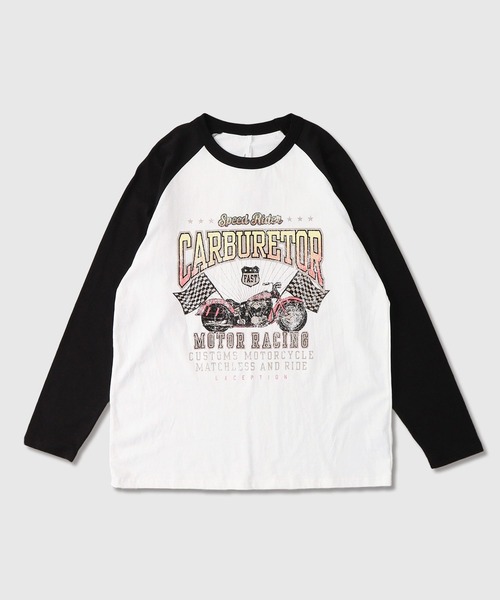 FUNALIVE(ファンアライブ)の「天竺 ラグラン切替 プリント L/S Tシャツ 長袖(Tシャツ/カットソー・メンズ・ホワイト系1/ホワイト系2/ホワイト系3/グレー系1/グレー系2/グレー系3/ベージュ系1/ベージュ系2/ベージュ系3・L/XL/M)」の2枚目の写真