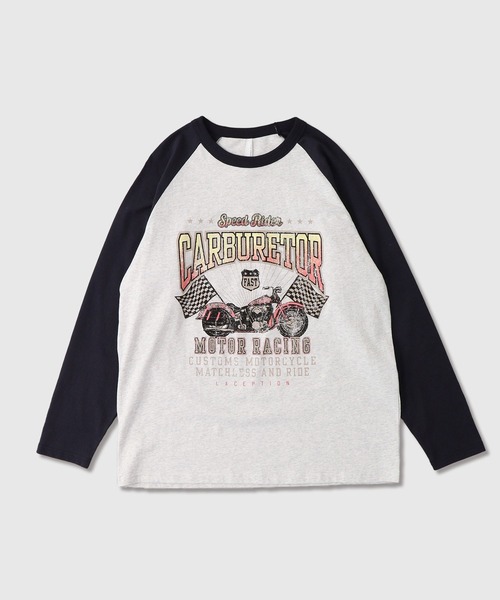 FUNALIVE(ファンアライブ)の「天竺 ラグラン切替 プリント L/S Tシャツ 長袖(Tシャツ/カットソー・メンズ・ホワイト系1/ホワイト系2/ホワイト系3/グレー系1/グレー系2/グレー系3/ベージュ系1/ベージュ系2/ベージュ系3・L/XL/M)」の4枚目の写真