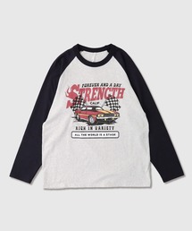 FUNALIVE（ファンアライブ）の「天竺 ﾗｸﾞﾗﾝ切替 ﾌﾟﾘﾝﾄ L/S Tｼｬﾂ 長袖（Tシャツ/カットソー）」