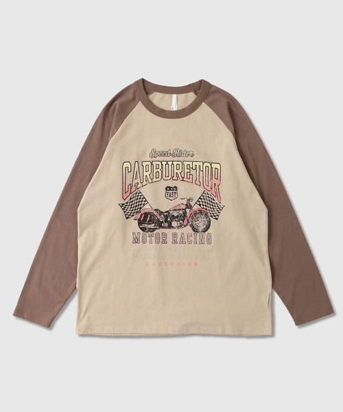 FUNALIVE(ファンアライブ)の「天竺 ラグラン切替 プリント L/S Tシャツ 長袖(Tシャツ/カットソー・メンズ・ホワイト系1/ホワイト系2/ホワイト系3/グレー系1/グレー系2/グレー系3/ベージュ系1/ベージュ系2/ベージュ系3・L/XL/M)」の7枚目の写真