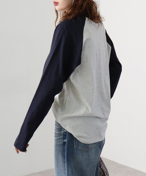 FUNALIVE(ファンアライブ)の「天竺 ラグラン切替 プリント L/S Tシャツ 長袖(Tシャツ/カットソー・メンズ・ホワイト系1/ホワイト系2/ホワイト系3/グレー系1/グレー系2/グレー系3/ベージュ系1/ベージュ系2/ベージュ系3・L/XL/M)」の10枚目の写真