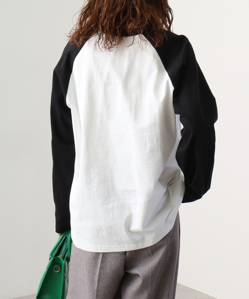 FUNALIVE(ファンアライブ)の「天竺 ラグラン切替 プリント L/S Tシャツ 長袖(Tシャツ/カットソー・メンズ・ホワイト系1/ホワイト系2/ホワイト系3/グレー系1/グレー系2/グレー系3/ベージュ系1/ベージュ系2/ベージュ系3・L/XL/M)」の14枚目の写真