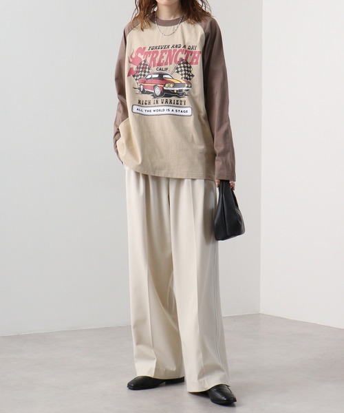 FUNALIVE(ファンアライブ)の「天竺 ラグラン切替 プリント L/S Tシャツ 長袖(Tシャツ/カットソー・メンズ・ホワイト系1/ホワイト系2/ホワイト系3/グレー系1/グレー系2/グレー系3/ベージュ系1/ベージュ系2/ベージュ系3・L/XL/M)」の21枚目の写真