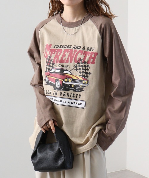 FUNALIVE(ファンアライブ)の「天竺 ラグラン切替 プリント L/S Tシャツ 長袖(Tシャツ/カットソー・メンズ・ホワイト系1/ホワイト系2/ホワイト系3/グレー系1/グレー系2/グレー系3/ベージュ系1/ベージュ系2/ベージュ系3・L/XL/M)」の18枚目の写真