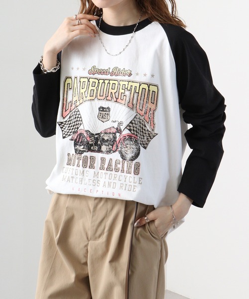 FUNALIVE(ファンアライブ)の「天竺 ラグラン切替 プリント L/S Tシャツ 長袖(Tシャツ/カットソー・メンズ・ホワイト系1/ホワイト系2/ホワイト系3/グレー系1/グレー系2/グレー系3/ベージュ系1/ベージュ系2/ベージュ系3・L/XL/M)」の22枚目の写真