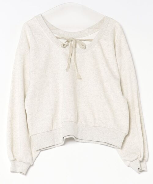 flower（フラワー）の「バックリボンスウェット（スウェット・レディース・コーラルピンク/アイボリー・FREE）」の3枚目の写真