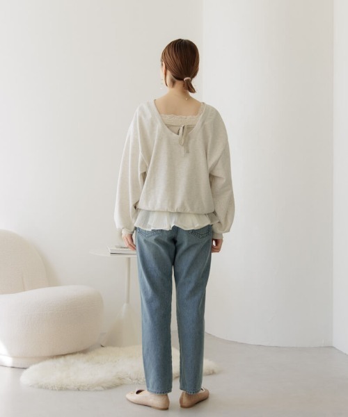 flower（フラワー）の「バックリボンスウェット（スウェット・レディース・コーラルピンク/アイボリー・FREE）」の19枚目の写真