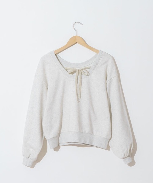 flower（フラワー）の「バックリボンスウェット（スウェット・レディース・コーラルピンク/アイボリー・FREE）」の4枚目の写真