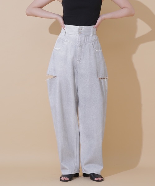 JILL by JILL STUART（ジルバイジルスチュアート）の「◇スタイルアップサイドカットデニム（デニムパンツ・レディース・ブルー/シルバー・SMALL/MEDIUM）」の2枚目の写真