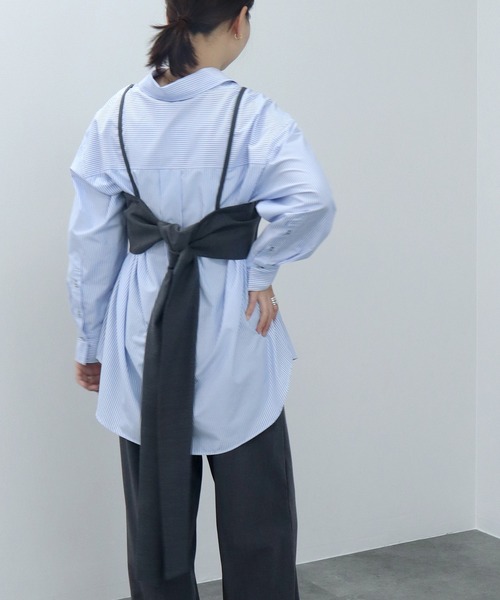 HEILIS（ヘイリス）の「バックリボンビスチェ / バックリボン ビスチェ レイヤード（キャミソール・レディース・オレンジ/グレー・FREE）」の12枚目の写真