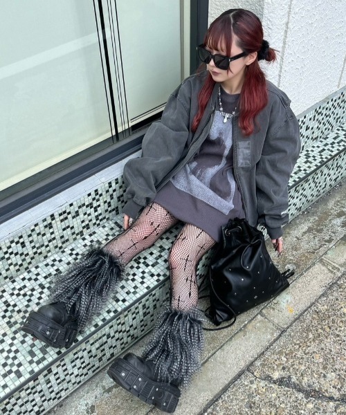 XU(エックスユー)の「【Never mind the XU】thermal knit / 【ネバーマインドザエックスユー】プリントサーマルニット(ニット/セーター・メンズ・ブラック/グレー・ONE SIZE)」の16枚目の写真