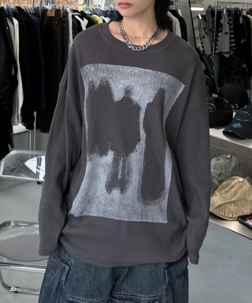 XU(エックスユー)の「【Never mind the XU】thermal knit / 【ネバーマインドザエックスユー】プリントサーマルニット(ニット/セーター・メンズ・ブラック/グレー・ONE SIZE)」の19枚目の写真