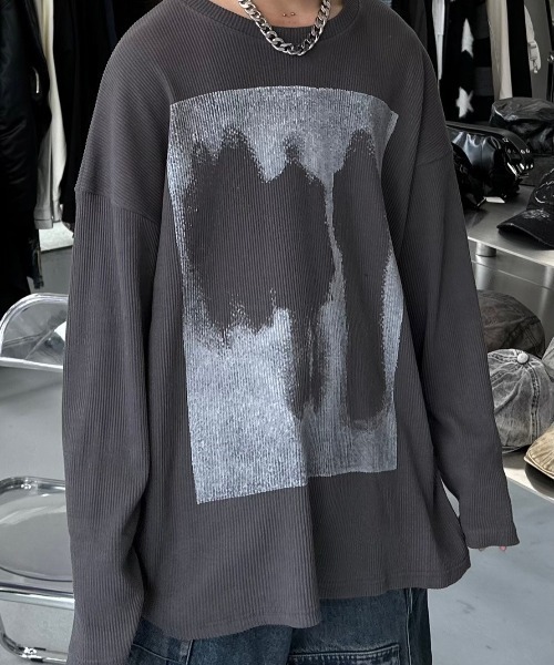 XU(エックスユー)の「【Never mind the XU】thermal knit / 【ネバーマインドザエックスユー】プリントサーマルニット(ニット/セーター・メンズ・ブラック/グレー・ONE SIZE)」の18枚目の写真