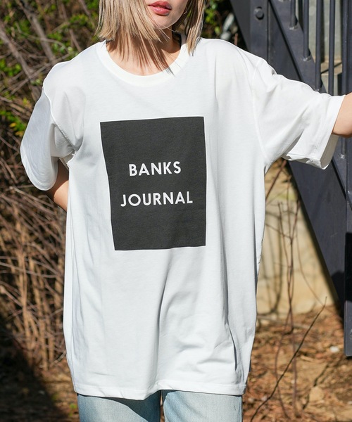 DESIGN TEE/BANKS(バンクス)フロントボックスロゴプリントスタンダードフィット半袖カットソー（Tシャツ/カットソー）｜BANKS（バンクス） 7,480円