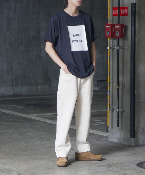 BANKS（バンクス）の「DESIGN TEE/BANKS(バンクス)フロントボックスロゴプリントスタンダードフィット半袖カットソー（Tシャツ/カットソー・メンズ・ブラック/ダークグリーン/オフホワイト・MEDIUM/LARGE/X-LARGE/SMALL）」の11枚目の写真