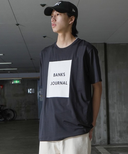 BANKS（バンクス）の「DESIGN TEE/BANKS(バンクス)フロントボックスロゴプリントスタンダードフィット半袖カットソー（Tシャツ/カットソー・メンズ・ブラック/ダークグリーン/オフホワイト・MEDIUM/LARGE/X-LARGE/SMALL）」の13枚目の写真