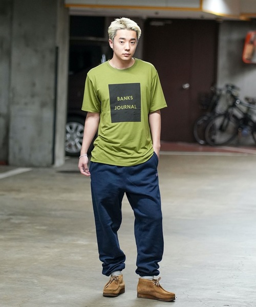 BANKS（バンクス）の「DESIGN TEE/BANKS(バンクス)フロントボックスロゴプリントスタンダードフィット半袖カットソー（Tシャツ/カットソー・メンズ・ブラック/ダークグリーン/オフホワイト・MEDIUM/LARGE/X-LARGE/SMALL）」の18枚目の写真