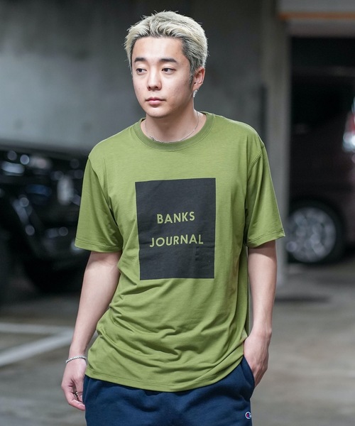 BANKS（バンクス）の「DESIGN TEE/BANKS(バンクス)フロントボックスロゴプリントスタンダードフィット半袖カットソー（Tシャツ/カットソー・メンズ・ブラック/ダークグリーン/オフホワイト・MEDIUM/LARGE/X-LARGE/SMALL）」の19枚目の写真