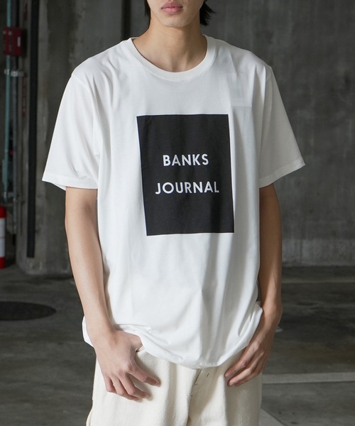 BANKS（バンクス）の「DESIGN TEE/BANKS(バンクス)フロントボックスロゴプリントスタンダードフィット半袖カットソー（Tシャツ/カットソー・メンズ・ブラック/ダークグリーン/オフホワイト・MEDIUM/LARGE/X-LARGE/SMALL）」の8枚目の写真
