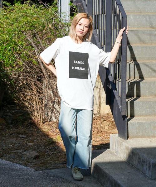 BANKS（バンクス）の「DESIGN TEE/BANKS(バンクス)フロントボックスロゴプリントスタンダードフィット半袖カットソー（Tシャツ/カットソー・メンズ・ブラック/ダークグリーン/オフホワイト・MEDIUM/LARGE/X-LARGE/SMALL）」の21枚目の写真