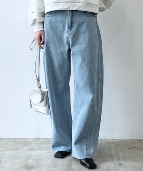 ANOTHER S（アナザーエス）の「加工デニムカーブパンツ（デニム