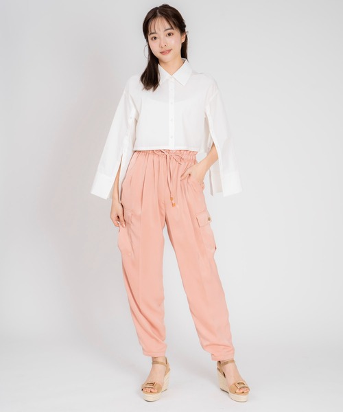 NOELA（ノエラ）の「クロップドシャツ（シャツ/ブラウス・レディース・イエロー/オフホワイト/ブルー・フリー）」の6枚目の写真