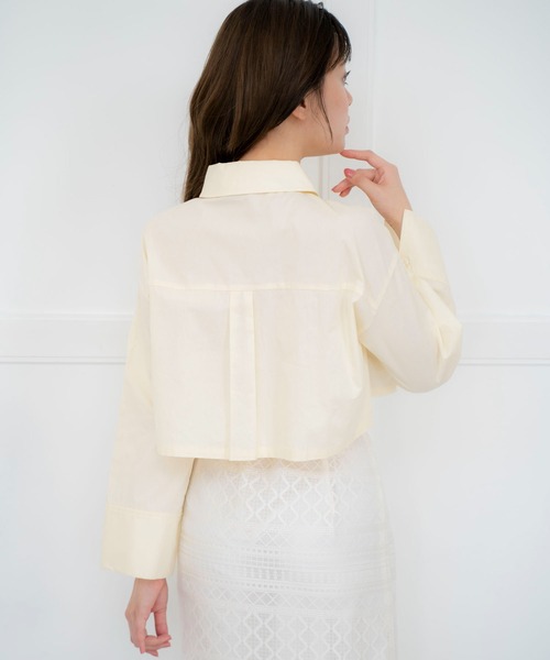 NOELA（ノエラ）の「クロップドシャツ（シャツ/ブラウス・レディース・イエロー/オフホワイト/ブルー・フリー）」の8枚目の写真