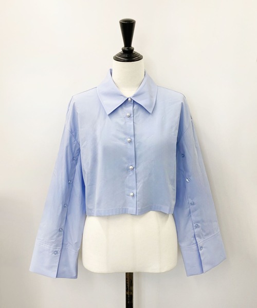 NOELA（ノエラ）の「クロップドシャツ（シャツ/ブラウス・レディース・イエロー/オフホワイト/ブルー・フリー）」の18枚目の写真