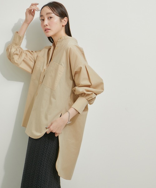 le cercle ADAM ET ROPE'(ルセルクルアダムエロペ)の「バックロングシャツ(シャツ/ブラウス・レディース・ホワイト/ベージュ系その他2/チャコールグレー/サックスブルー・FREE)」の3枚目の写真