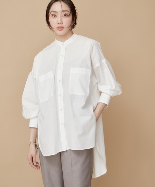 le cercle ADAM ET ROPE'(ルセルクルアダムエロペ)の「バックロングシャツ(シャツ/ブラウス・レディース・ホワイト/ベージュ系その他2/チャコールグレー/サックスブルー・FREE)」の5枚目の写真