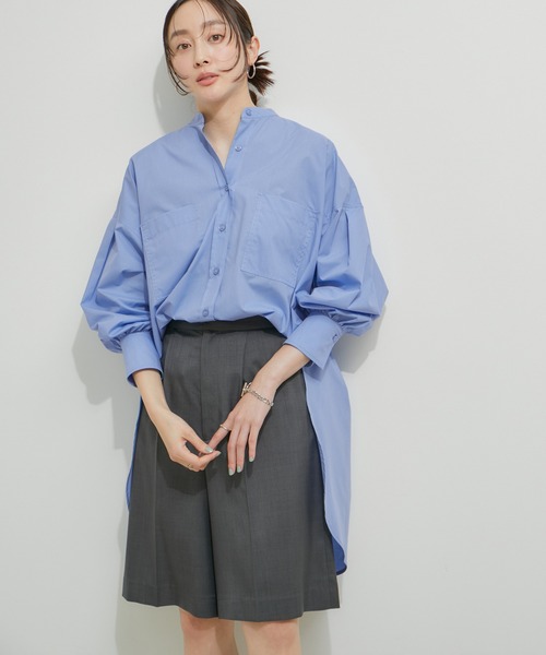 le cercle ADAM ET ROPE'(ルセルクルアダムエロペ)の「バックロングシャツ(シャツ/ブラウス・レディース・ホワイト/ベージュ系その他2/チャコールグレー/サックスブルー・FREE)」の9枚目の写真