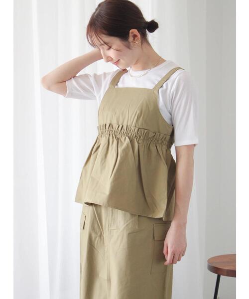 Te chichi TERRASSE（テチチテラス）の「【セットアップ可】ミリタリーギャザービスチェ（シャツ/ブラウス・レディース・ブラック/オフホワイト/カーキ・F）」の2枚目の写真