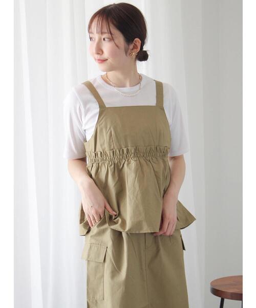 Te chichi TERRASSE（テチチテラス）の「【セットアップ可】ミリタリーギャザービスチェ（シャツ/ブラウス・レディース・ブラック/オフホワイト/カーキ・F）」の18枚目の写真