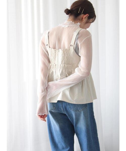 Te chichi TERRASSE（テチチテラス）の「【セットアップ可】ミリタリーギャザービスチェ（シャツ/ブラウス・レディース・ブラック/オフホワイト/カーキ・F）」の13枚目の写真