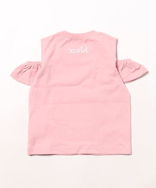 X-girl Stages（エックスガールステージス）の「アイスクリームガール線画肩アキ半袖Tシャツ（Tシャツ/カットソー・キッズ・ブラック/オフホワイト/ピンク・90cm/140cm/130cm/120cm/110cm/100cm）」の4枚目の写真