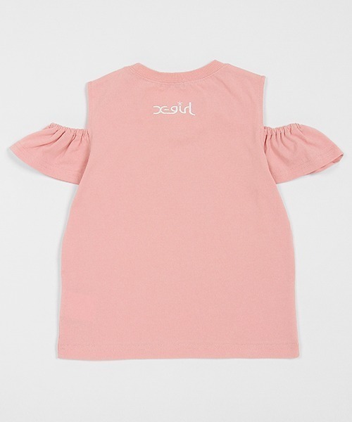 X-girl Stages（エックスガールステージス）の「アイスクリームガール線画肩アキ半袖Tシャツ（Tシャツ/カットソー・キッズ・ブラック/オフホワイト/ピンク・90cm/140cm/130cm/120cm/110cm/100cm）」の9枚目の写真