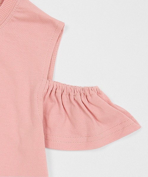 X-girl Stages（エックスガールステージス）の「アイスクリームガール線画肩アキ半袖Tシャツ（Tシャツ/カットソー・キッズ・ブラック/オフホワイト/ピンク・90cm/140cm/130cm/120cm/110cm/100cm）」の11枚目の写真