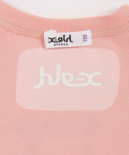 X-girl Stages（エックスガールステージス）の「アイスクリームガール線画肩アキ半袖Tシャツ（Tシャツ/カットソー・キッズ・ブラック/オフホワイト/ピンク・90cm/140cm/130cm/120cm/110cm/100cm）」の15枚目の写真