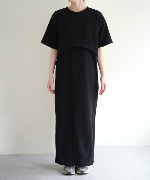 CIAOPANIC TYPY（チャオパニックティピー）の「すっきり見えドロストワッフルワンピース（ワンピース・レディース・ライトグレー/ブラック/アイボリー/ブルー・MEDIUM/SMALL）」の6枚目の写真