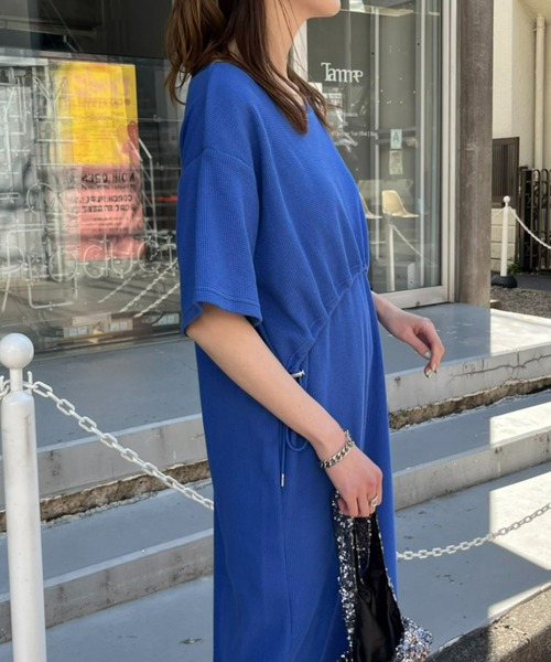 CIAOPANIC TYPY（チャオパニックティピー）の「すっきり見えドロストワッフルワンピース（ワンピース・レディース・ライトグレー/ブラック/アイボリー/ブルー・MEDIUM/SMALL）」の19枚目の写真