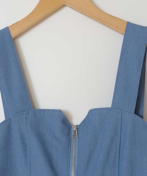 a.v.v（アーヴェヴェ）の「[100-130]フロントジップジャンスカ（ワンピース・キッズ・ブルー/ブラック・100/110/120/130）」の14枚目の写真