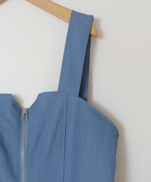 a.v.v（アーヴェヴェ）の「[100-130]フロントジップジャンスカ（ワンピース・キッズ・ブルー/ブラック・100/110/120/130）」の15枚目の写真